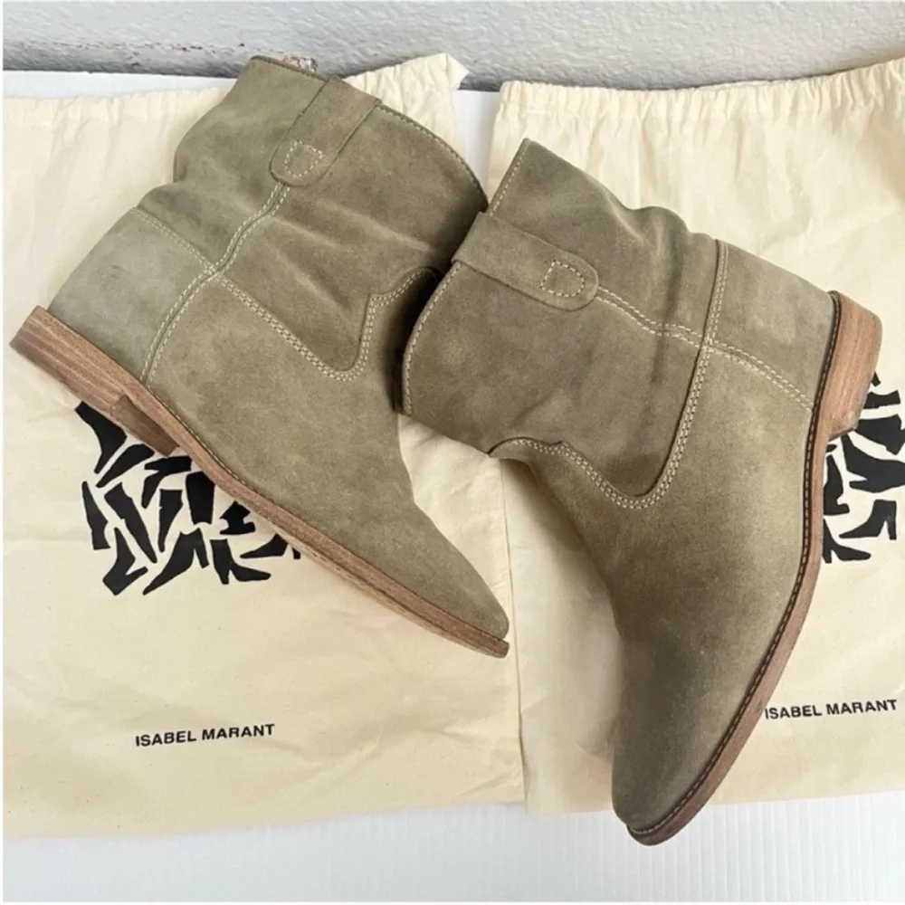 Isabel Marant Etoile Susee Calf Hidden
Wedge Olive Suede Ankle Boots Size 39 - Picture 7 of 12